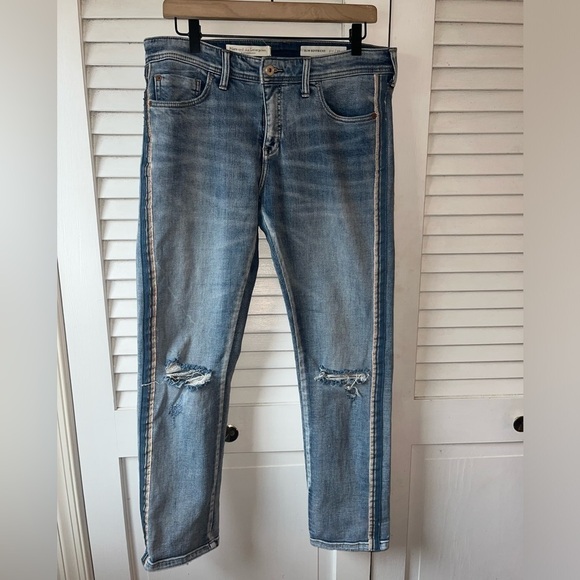 Anthropologie Pilcro Side Stripe Mid Rise Slim Boyfriend Jeans - Picture 2 of 5